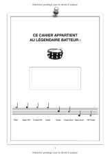 Cahier de musique pour Batterie - partitions vierges - Rock // Metal // Jazz - 100 pages Format A4