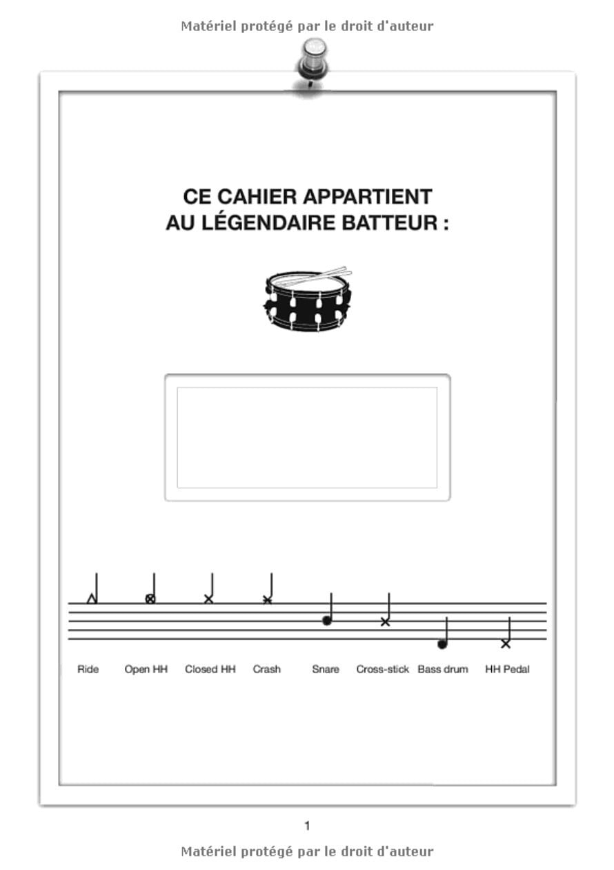 Cahier de musique pour Batterie - partitions vierges - Rock // Metal // Jazz - 100 pages Format A4