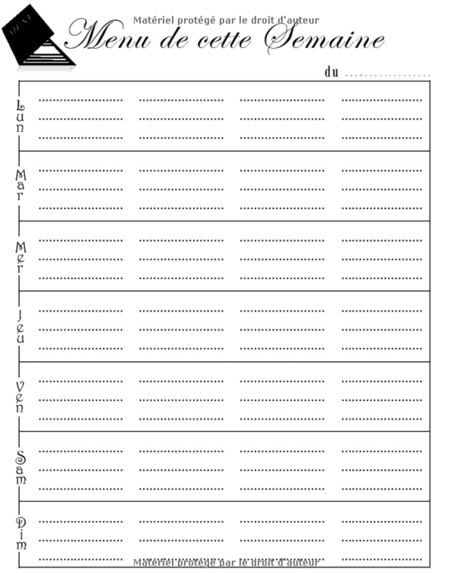 Planificateur de Menus et Liste de Courses : Carnet Parfait pour Organiser, Suivre et Planifier vos Menus & Courses de la semaine - 106 pages Format 18x22 cm