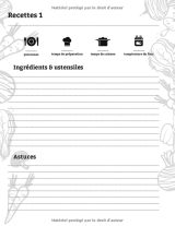 Cahier de recettes à remplir - livre recette vierge à compléter - idée cadeau - 108 pages Format A4