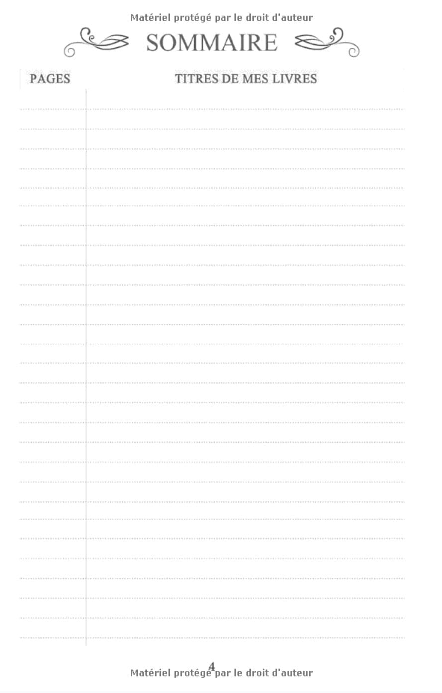 Mon petit carnet de lectures - 200 pages Format 14 x 21,5 cm