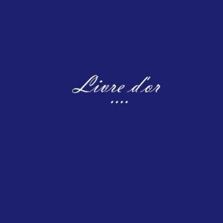 Livre d'or - 100 PAGES, 21.59 x 21.59 cm, Couverture Bleu