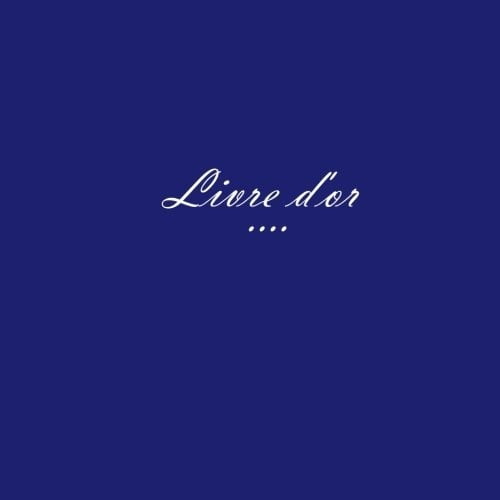 Livre d'or - 100 PAGES, 21.59 x 21.59 cm, Couverture Bleu