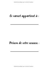 Carnet de liaison nounou - journal de liaison parents / nounou - Petit format - 101 pages Format 18 x 25 cm