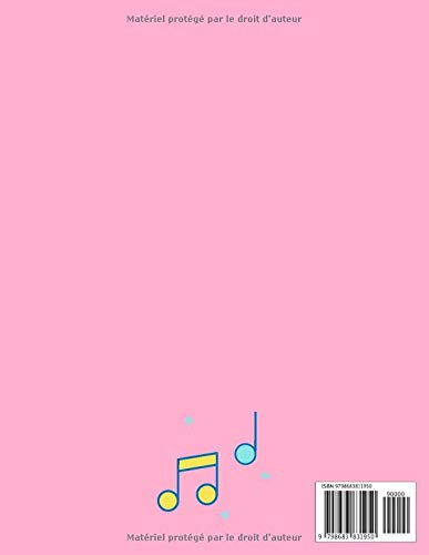 Cahier de Musique : 6 GROSSES portées par page / Papier manuscrit, Format idéal pour débutant : 21.59 * 27.94 cm / 110 pages