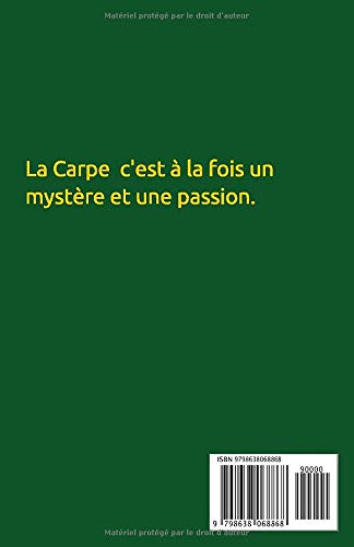 Carnet de pêche à la carpe - carnet de note spécialement conçu pour la carpe / pêche de nuit / pêche au coup / étang - 103 pages Format 14 x 21,5 cm