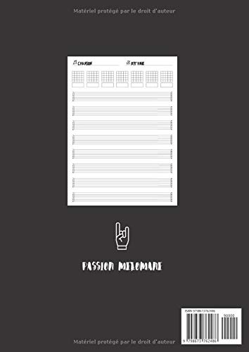 Cahier de tablatures guitare - Inclus accords de base et diagramme du manche: cahier de musique à compléter pour instrument 6 cordes, diagrammes d'accords et partitions vierges - 110 pages Format A4