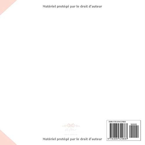 Livre d'or : 100 Pages Format Carré - Couverture Souple Glacé - Blanc Rose Or - Format 21 x 21 cm