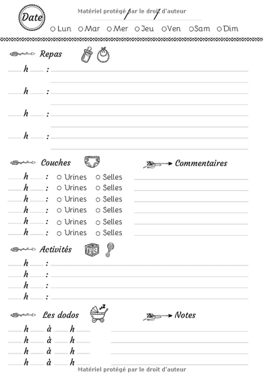 Carnet de Liaison Nounou : Journal de bord quotidien de bébé à compléter - Cahier de suivi maternel et transmission entre parents et nounou, assistante - 124 pages Format 18 x 25 cm
