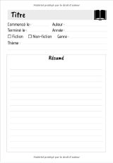 Carnet de Lecture : Cahier de Lecteur - 60 Fiches de Lecture à Compléter - 124 pages, 17,78 cm x 25,4 cm