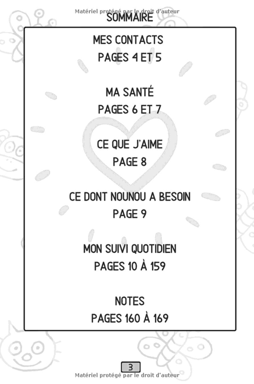 CARNET DE LIAISON NOUNOU : 300 Jours de Suivi à Remplir | Idéal pour Assistante Maternelle et Parents | Date, Arrivée/Départ, Sieste, Change, Selle, Bain, Humeur - 169 pages Format 15 x 22 cm