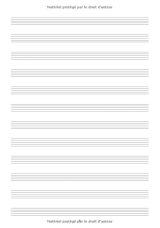cahier de musique : Carnet ligné de 50 pages de 12 portées et de 50 pages blanches en vis à vis - format A4 - 100 pages