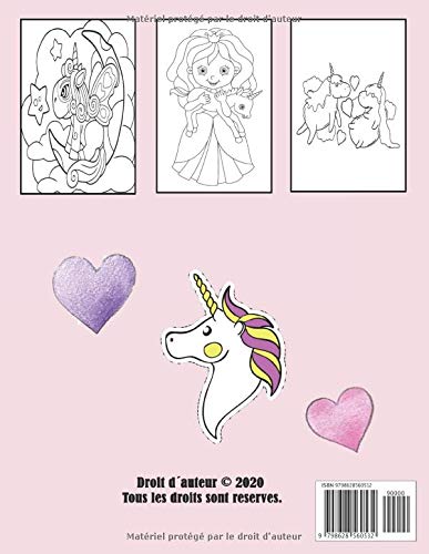 Licorne Livre de coloriage - collection de dessins de licornes magiques pour enfants - Format A4 100 pages