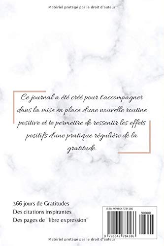 Mon journal de GRATITUDE chaque jour est une opportunité : Carnet de GRATITUDE à remplir, 366 jours de gratitude - 153 pages Format 15 x 22 cm