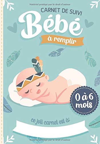 Carnet de Suivi Bébé à remplir 0 à 6 mois : Cahier tout en un pour un suivi quotidien de bébé de son allaitement, de son sommeil et de sa santé | 206 pages Format 18 x 25 cm