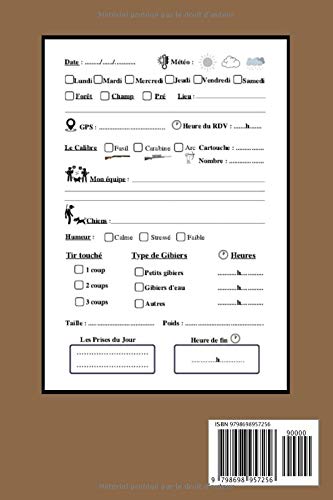 Carnet de Chasse : Journal pour chasseur | 102 pages Format 15 x 22 cm