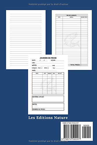Carnet de Pêche : 100 fiches "Journée de Pêche" à remplir | avec notes et fiche Bilan annuel de prises | carnet du pêcheur | 110 pages Format 15 x 22 cm