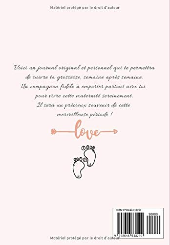 Mon Journal de GROSSESSE à compléter avec AMOUR : Carnet de grossesse à remplir - 128 pages Format 16 x 25 cm