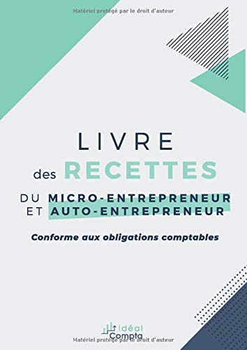 Livre des recettes du micro-entrepreneur et auto-entrepreneur : Conforme aux obligations comptables - 102 pages Format A4