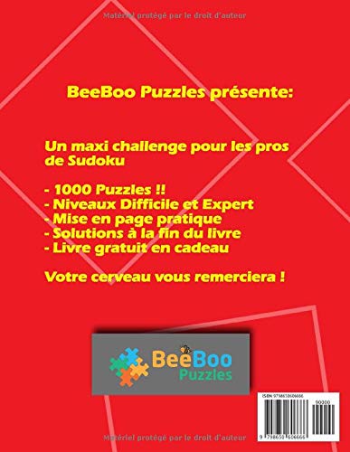 Grand Livre de Sudoku - 1000 Puzzles - Difficile et Expert : Maxi Collection de Sudoku Classiques - 230 pages Format 21,5 x 28 cm