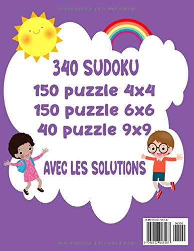 Sudoku pour les enfants 6 ans : 340 puzzles Sudoku faciles pour enfants et débutants - 136 pages Format 21,5 x 28 cm
