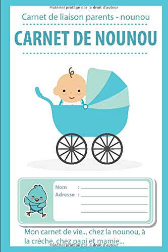 carnet de nounou carnet de liaison parents nounou - 53 pages Format 15 x 22 cm