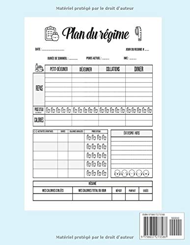 Agenda Minceur: Mon cahier de suivi alimentaire et hydrique - Carnet de surveillance du poids, de la taille et des activités sportives - Journal de ... et nutritionnelle quotidien à Compléter