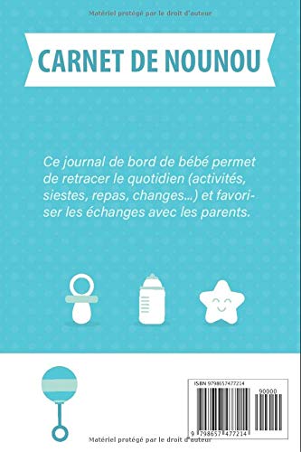 carnet de nounou carnet de liaison parents nounou - 53 pages Format 15 x 22 cm