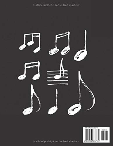 Cahier de musique : Carnet de partitions - Papier manuscrit - 12 portées par page - 108 pages - Grand format 21,5 x 28 cm