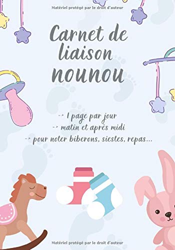 Carnet de liaison nounou | journal de liaison parents / nounou | Petit format | 101 pages Format 18 x 25 cm