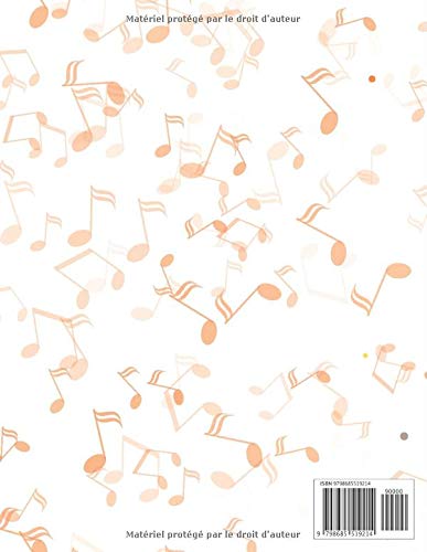 Cahier De Musique : Carnet De Partitions | Grands Carreaux et Portées | 12 Portées par Page | Format A4 | 108 pages
