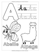 Alphabet Animaux Livre de coloriage : 100 Grands dessin d'animaux, de fruits et de légumes a colorier pour apprendre l'alphabet - 94 pages Format 21,5 x 28 cm