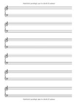 Cahier de musique Piano - Carnet de partitions Grand format 6 doubles portées clé de Sol et clé de Fa - 110 pages numérotées - Format 21,5 x 28 cm