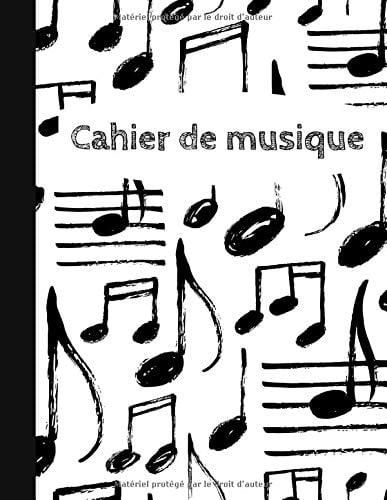 Cahier de musique: Carnet de partitions - Papier manuscrit - 12 portées par page - 108 pages - Grand format A4