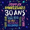 Joyeux Anniversaire ~ 30 ans : Livre d'Or pour le 30ème anniversaire - 30 ans décoration & cadeau d'anniversaire pour homme ou femme - 82 pages Format 21,5 x 21,5 cm