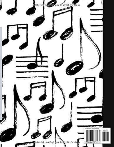 Cahier de musique: Carnet de partitions - Papier manuscrit - 12 portées par page - 108 pages - Grand format A4