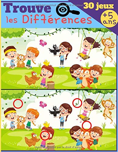 Trouve les Différences - 30 JEUX: Dès 5 ans - Livre de jeux pour enfant, cahier d'activité - 92 pages Format A4