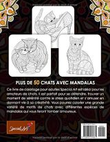 Chats avec Mandalas - Livre de Coloriage pour Adultes : Plus de 50 chats mignons, affectueux et magnifiques - 113 pages Format A4