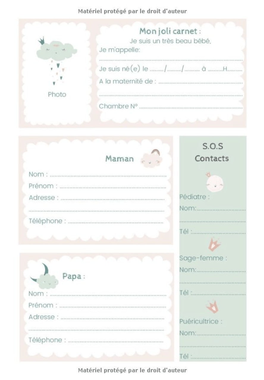 CARNET DE SUIVI BÉBÉ : Journal De Bord De Bébé - 90 Jours À Remplir : De La Maternité À 3 Mois - 93 pages Format 18 x 25 cm