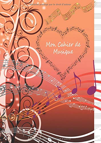 Mon Cahier de Musique : Cahier de Musique et Chant Grand Format 21 x 29,7cm (A4) - 100 pages - Interieur Seyes Grands Carreaux et Portees de Musique