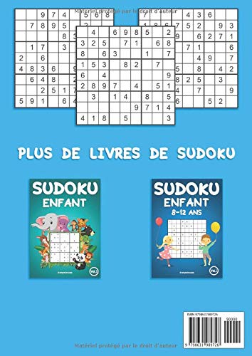 Sudoku Enfant 6-8 ans: 200 Sudokus pour enfants de 6 à 8 ans - avec solutions - 124 pages Format A4