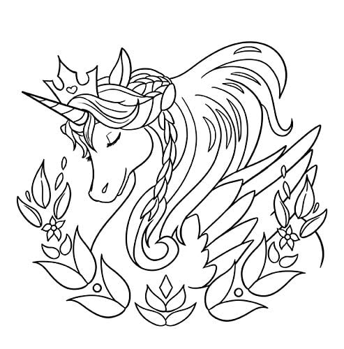 Licorne livre de coloriage Pour les enfants de 4 à 8 ans - 63 pages Format 21,5 x 21,5 cm