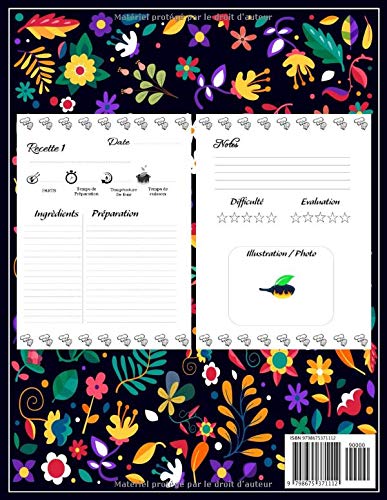 Cahier de recettes à remplir: 2 pages par recette, pour 100 recettes - Format A4 (21x29,7cm) - 210 pages