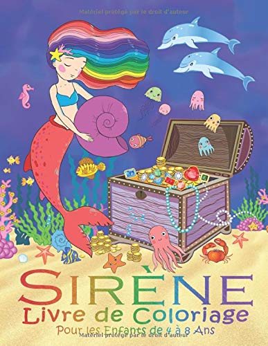 Sirène Livre de Coloriage Pour les Enfants de 4 à 8 Ans - 80 pages Format A4