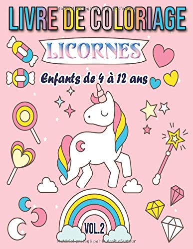 Livre de Coloriage Licornes enfants 4 à 12 ans - animaux magiques jolies licornes faciles à colorier - 68 pages format A4