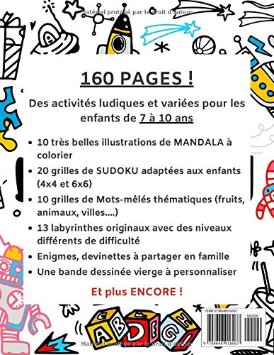 Cahier d'activités et de JEUX - 160 pages pour les enfants de 7 à 10 ans - Format A4