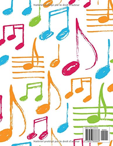 Cahier de musique : Carnet de partitions - Papier manuscrit - 12 portées par page - 108 pages - Grand format 21,5 x 28 cm