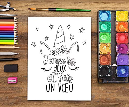Licornes livre de coloriage pour enfants de 4 à 9 ans - cahier d’activités filles et garçons - 68 pages Format A4