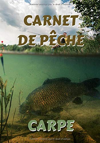 Carnet de pêche carpe : Carpe dans le lac - 101 pages - 18 x 25 cm - Carnet de pêche à remplir pour les pêcheurs de carpe