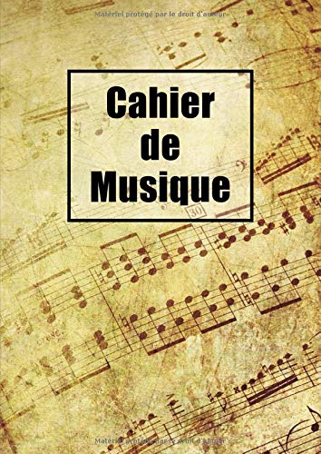 Cahier De Musique : Grands Carreaux et Portées 108 Pages Format A4